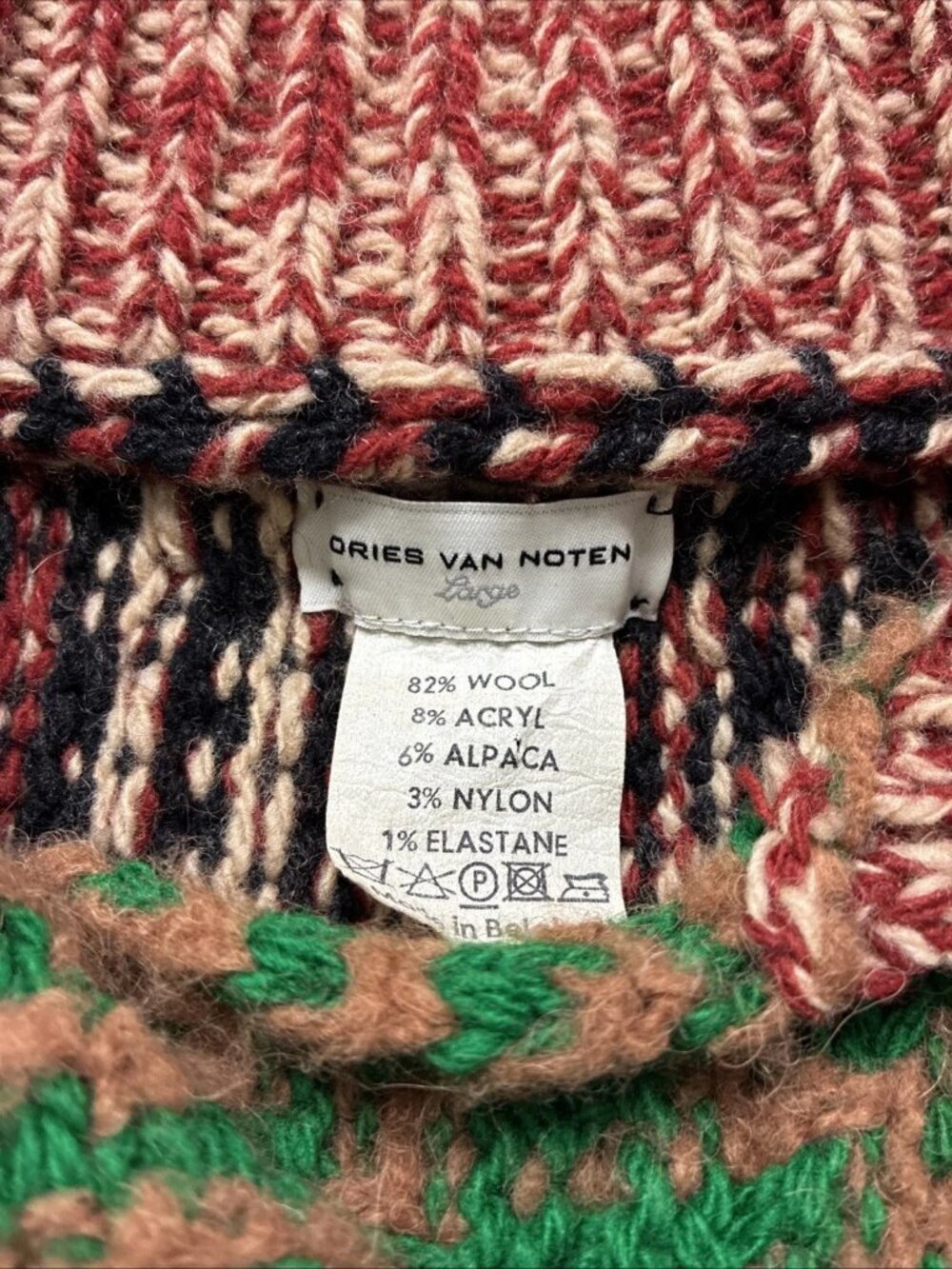 Dries Van Noten Knit Collared Cardigan Woman’s Large Boho (01200)